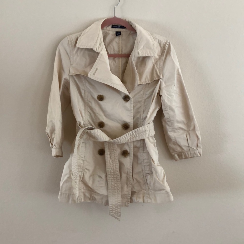 Gap ivory cotton pea coat